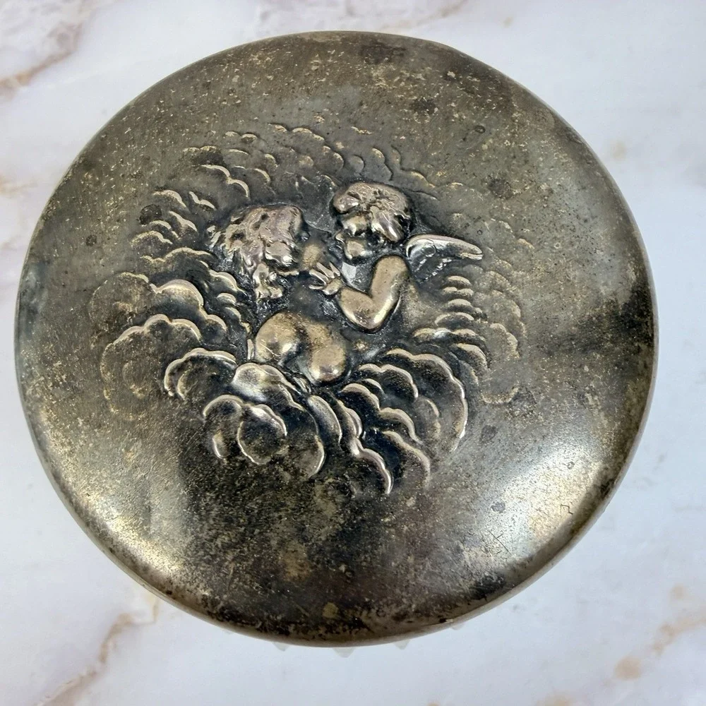 Antique Unger Bros Art Nouveau Sterling Vanity Jar 